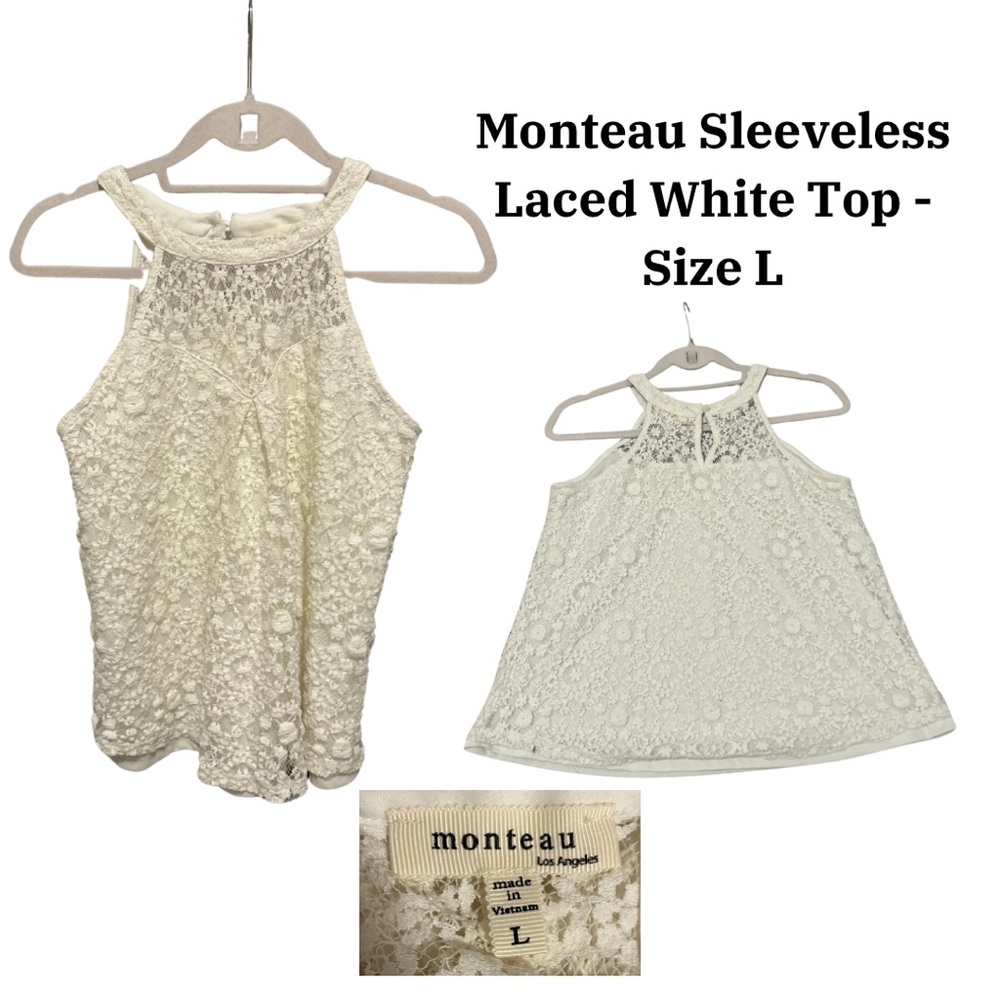 Monteau Lacy Sleeveless Top